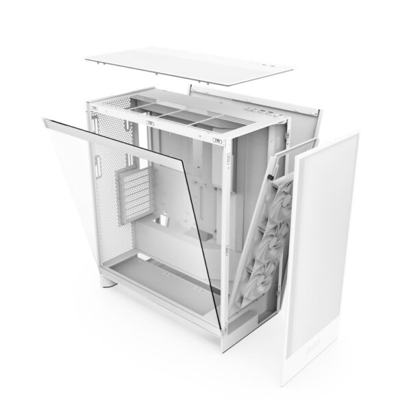 GAB NZXT H7 FLOW WHITE ATX CRISTAL TEMPLADO 2 USB 3.2, 1 USB TIPO C 3.2 - Imagen 4