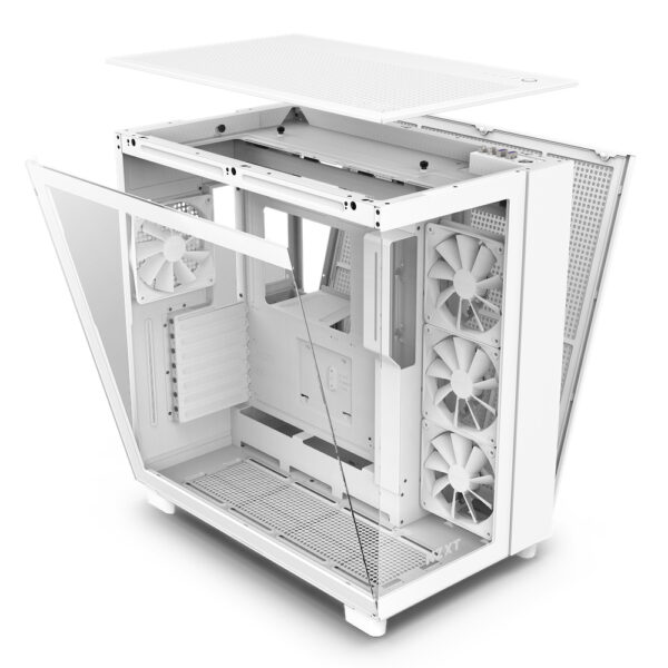 GAB NZXT H9 FLOW WHITE ATX CRISTAL TEMPLADO 2 USB TIPO A, 1 TIPO C 3.2 - Imagen 3
