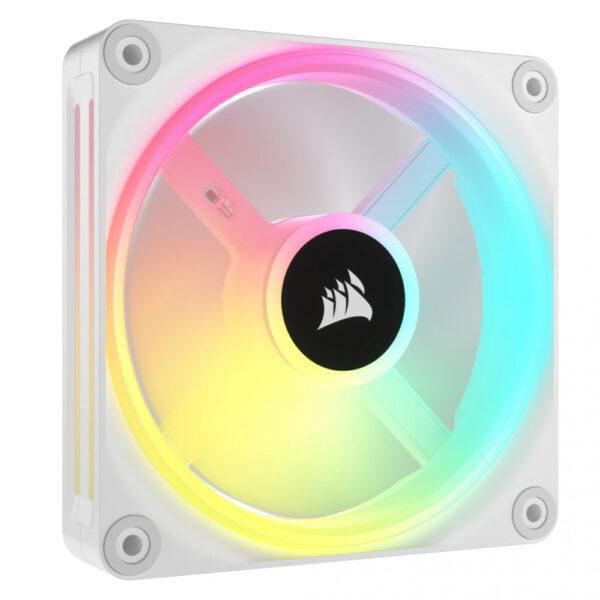 VENTILADOR GABINETE CORSAIR (CO-9051006-WW) ICUE LINK QX120 RGB,3 FAN,120MM,DOMO MAGNETICO,BLANCO - Imagen 4