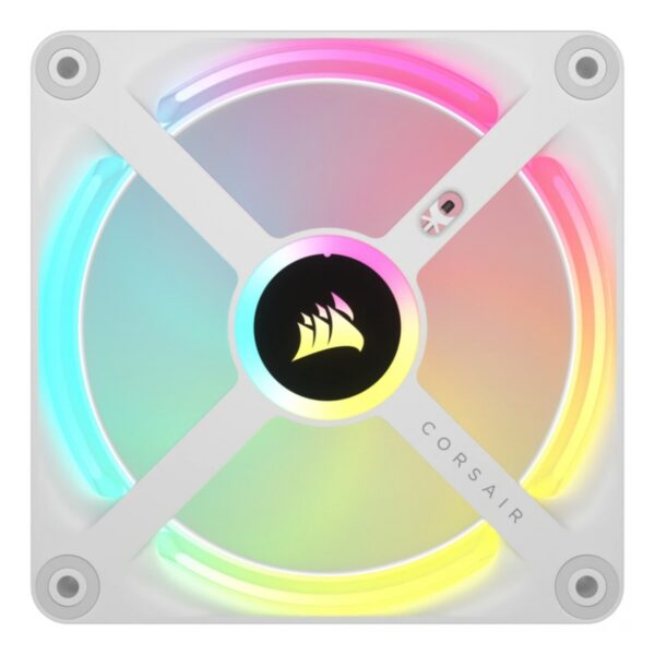 VENTILADOR GABINETE CORSAIR (CO-9051006-WW) ICUE LINK QX120 RGB,3 FAN,120MM,DOMO MAGNETICO,BLANCO - Imagen 2