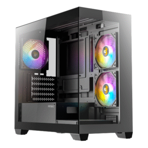 GABINETE ANTEC (CX300M ARGB_B) MICRO-ATX,CRISTAL,S/FUENTE,3*FAN ARGB,1*USB 3.0,2*USB 2.0,NEGRO