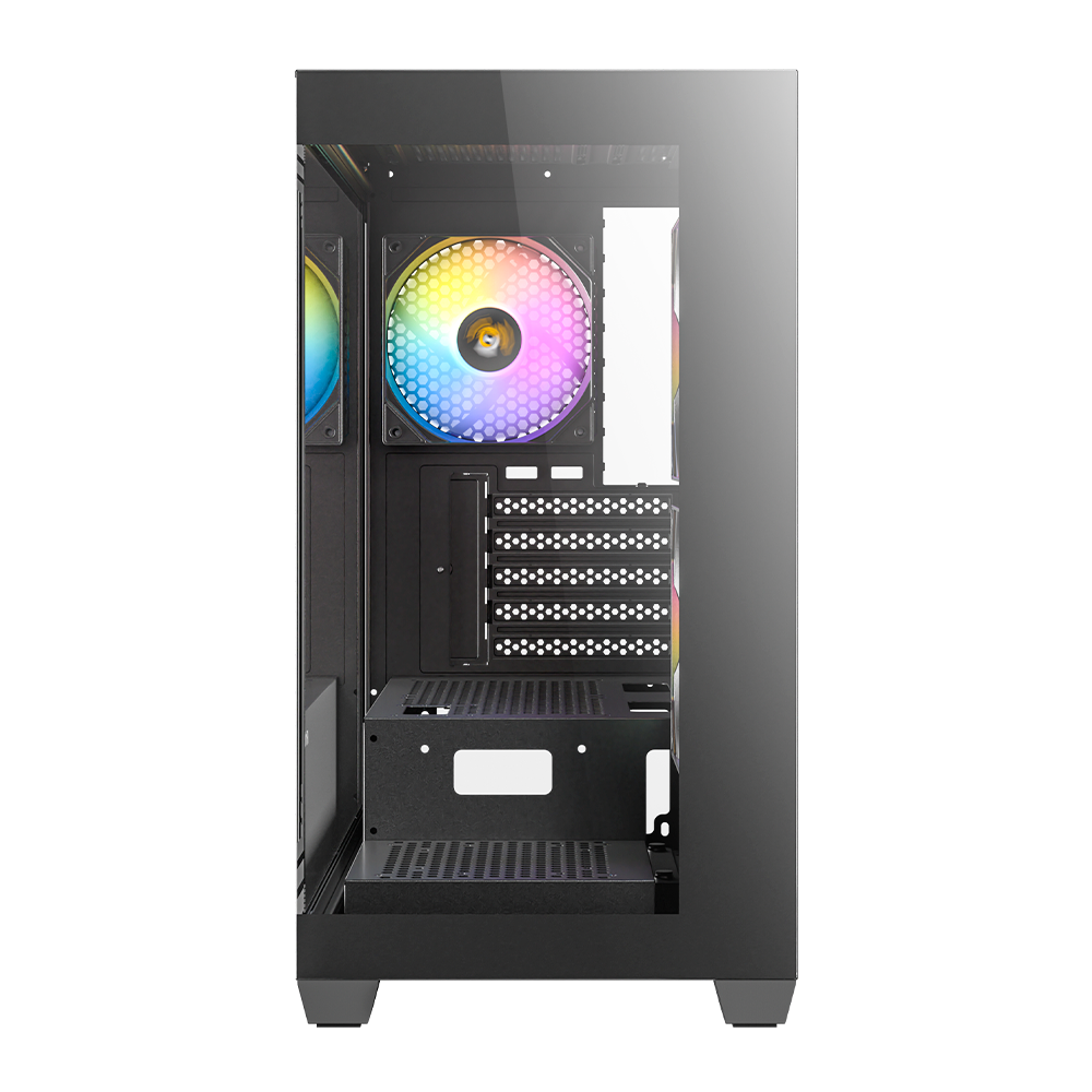 GABINETE ANTEC (CX300M ARGB_B) MICRO-ATX,CRISTAL,S/FUENTE,3*FAN ARGB,1*USB 3.0,2*USB 2.0,NEGRO - Imagen 2