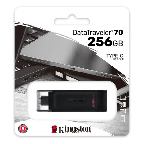 MEMORIA USB C KINGSTON 256GB 3.2  GEN 1 DATA TRAVELER 70 DT70 256GB - Imagen 2