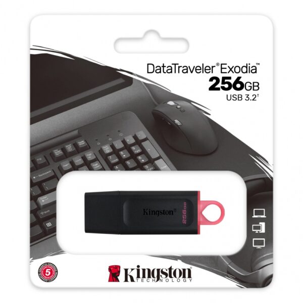 MEMORIA USB KINGSTON 256GB 3.2 GEN 1  DATATRAVELER EXODIA   DTX 256GB - Imagen 3