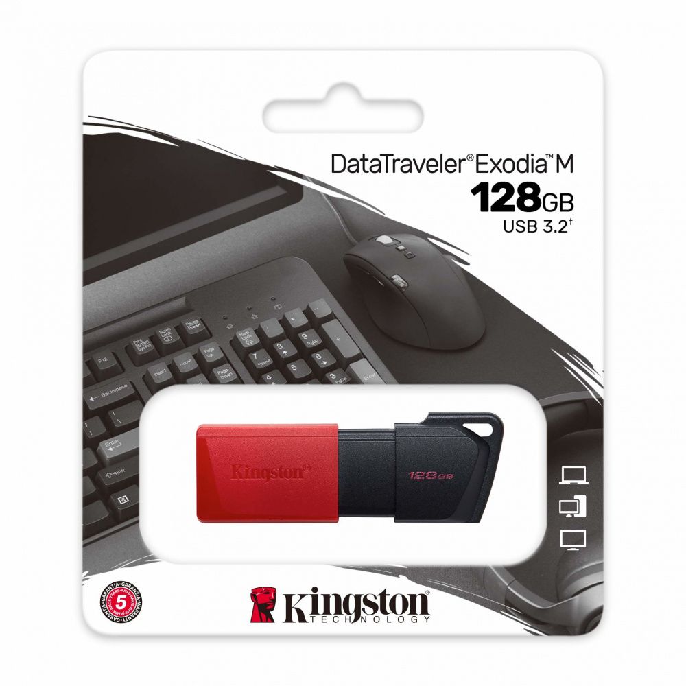 MEMORIA USB KINGSTON (DTXM/128GB) 128GB DATA TRAVELER EXODIA M, PLASTICA, ROJO USB 3.0 - Imagen 2
