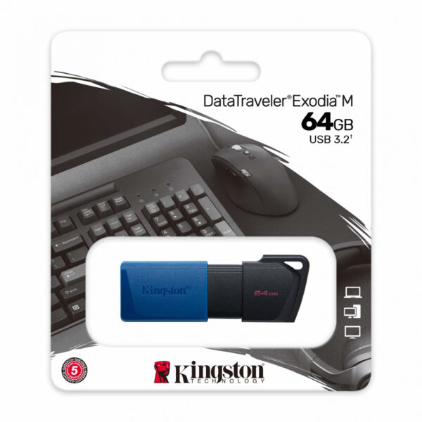 MEMORIA USB KINGSTON (DTXM/64GB) 64GB DATA TRAVELER EXODIA M, PLASTICA, AZUL USB 3.0 - Imagen 3