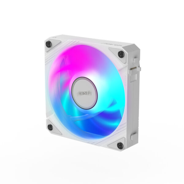 VENTILADOR AOURS EZ CHAIN FAN 120 ICE 1x120MM ARGB FAN 60CFM BLANCO GP ECFAN1201 ICE - Imagen 2