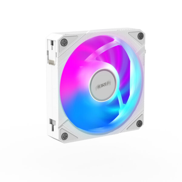 VENTILADOR AOURS EZ CHAIN FAN 120 ICE 1x120MM ARGB FAN 60CFM BLANCO GP ECFAN1201 ICE