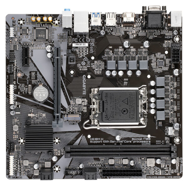 MB GIGABYTE LGA1700 MICRO ATX 2DDR5 5600 MHZ PCIE 4.0 1HDMI 4USB2.0 2USB3.2 H610M H - Imagen 4