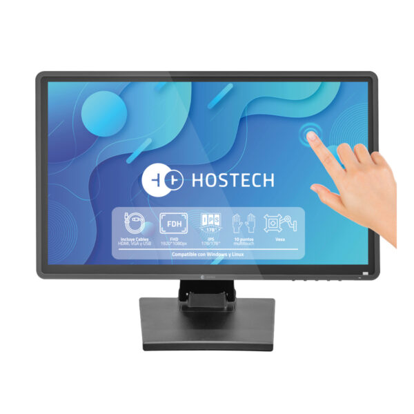 MONITOR TOUCH STYLOS 18.5" (HTMOTCH1B) 1920*1080  FULL HD,60HZ, VGA , HDMI, USB, NEGRO