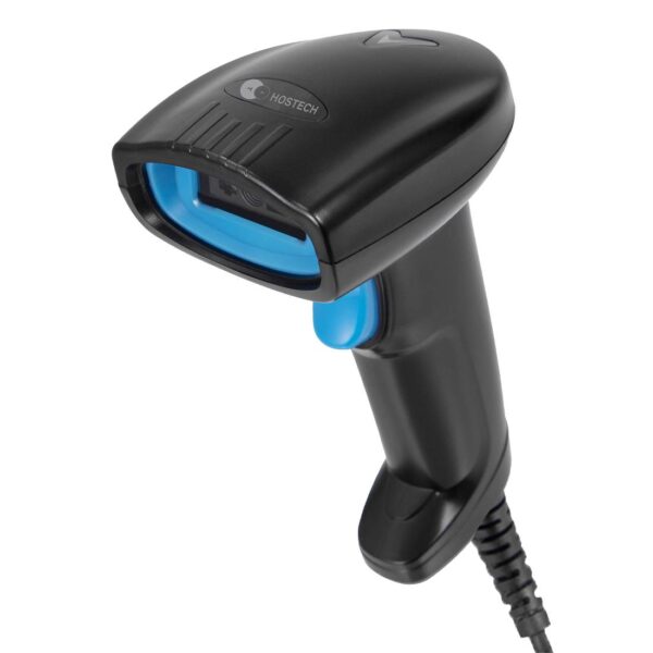 LECTOR DE CODIGOS STYLOS (HTPOSSC1B) HOSTECH HT-200, 1D/2D, 1*USB 1.5, NEGRO, DETALLES EN AZUL - Imagen 2