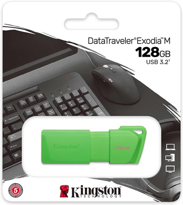 MEMORIA USB KINGSTON DATA TRAVELER EXODIA 128GB  VERDE U2L128 7LG - Imagen 3