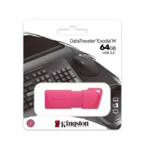 MEMORIA USB KINGSTON (KC-U2L64-7LN) 64GB DATA TRAVELER EXODIA M, PLASTICA, ROSA USB 3.2