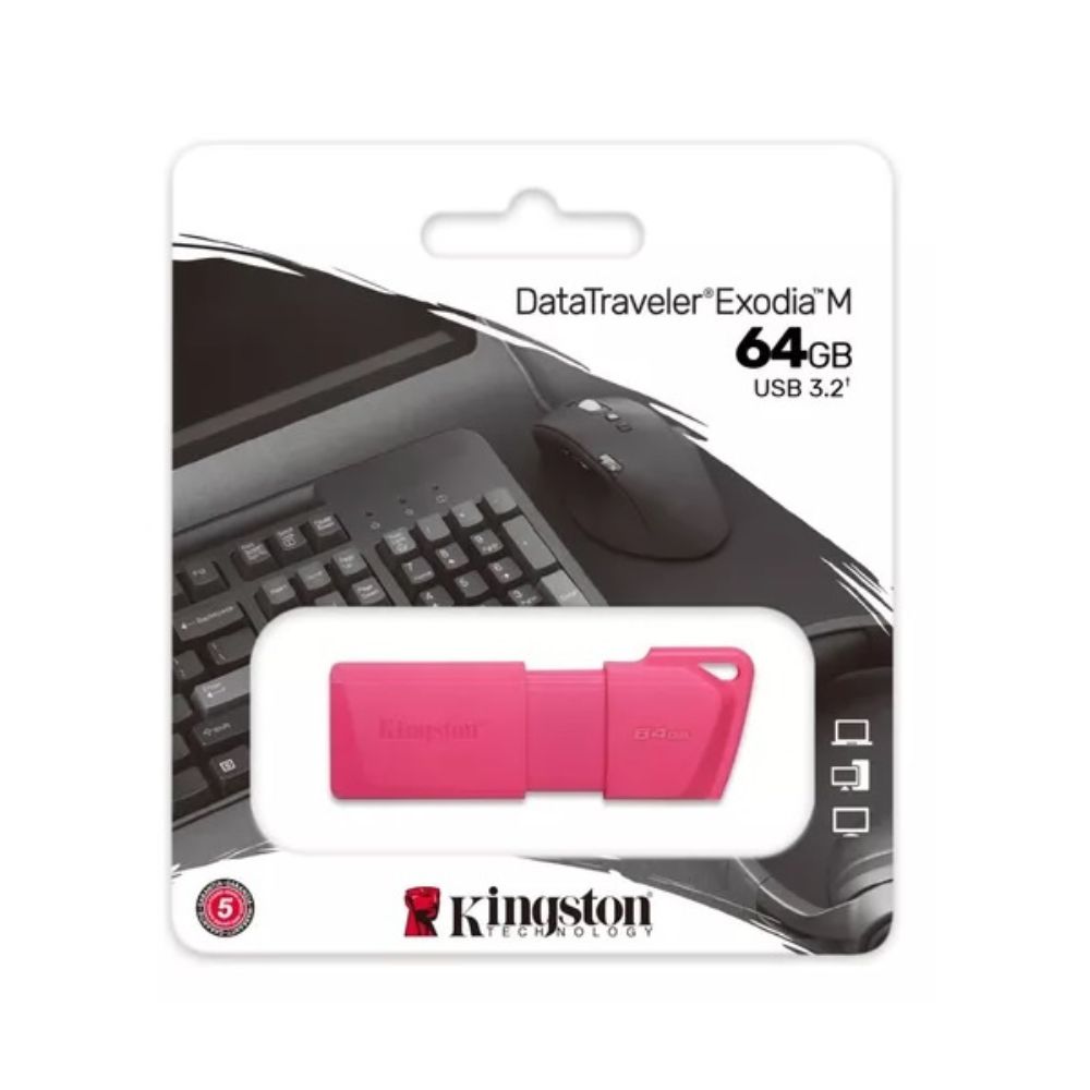 MEMORIA USB KINGSTON (KC-U2L64-7LN) 64GB DATA TRAVELER EXODIA M, PLASTICA, ROSA USB 3.2