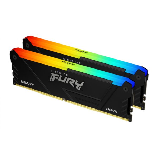 MEMORIA RAM DIMM KINGSTON FURY BEAST RGB 32GB DDR4 3200MTS CL16 KIT2X16GB KF432C16BB2AK2 32