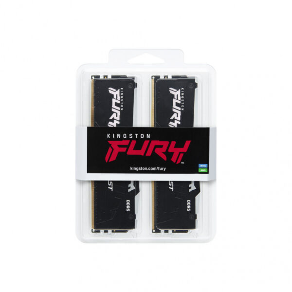 MEMORIA RAM DIMM KINGSTON FURY BEAST NEGRO RGB KIT 2X16GB 32GB DDR5 5600MHZ CL40 KF556C40BBAK2 32 - Imagen 2