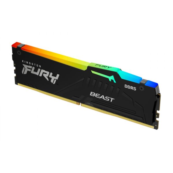 MEMORIA RAM DIMM KINGSTON FURY BEAST NEGRO RGB XMP 16GB DDR5 6000MTS CL30 KF560C30BBA 16