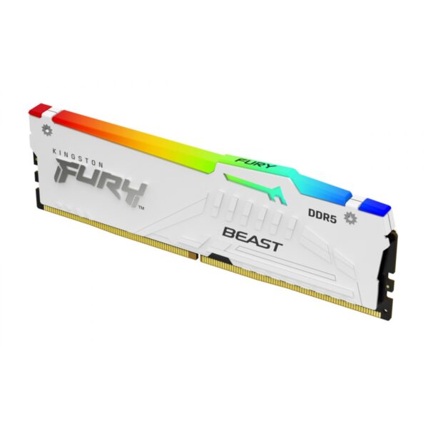 MEMORIA RAM DIMM KINGSTON FURY BEAST BLANCO RGB XMP 32GB DDR5 5200MTS CL40 KF552C40BWA 32