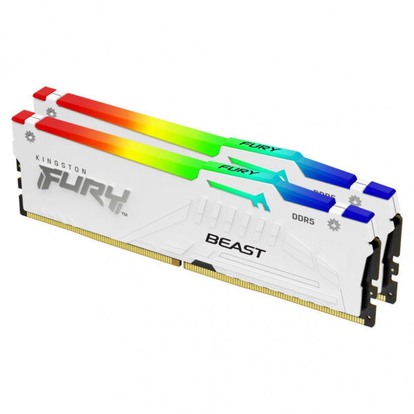MEMORIA RAM DIMM KINGSTON FURY BEAST RGB EXPO 64GB KIT 2 BLANCO DDR5 6000MTS CL36 KF560C36BWEAK2 64
