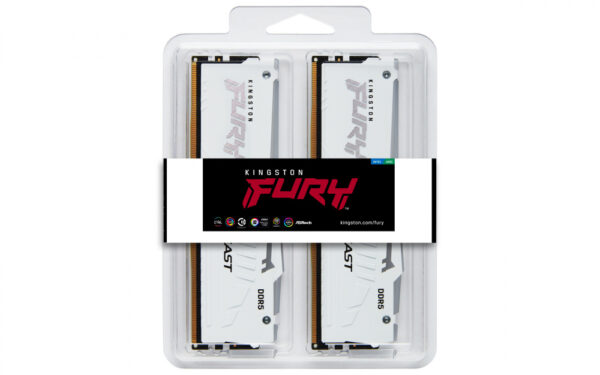 MEMORIA RAM DIMM KINGSTON FURY BEAST RGB EXPO 64GB KIT 2 BLANCO DDR5 6000MTS CL36 KF560C36BWEAK2 64 - Imagen 5