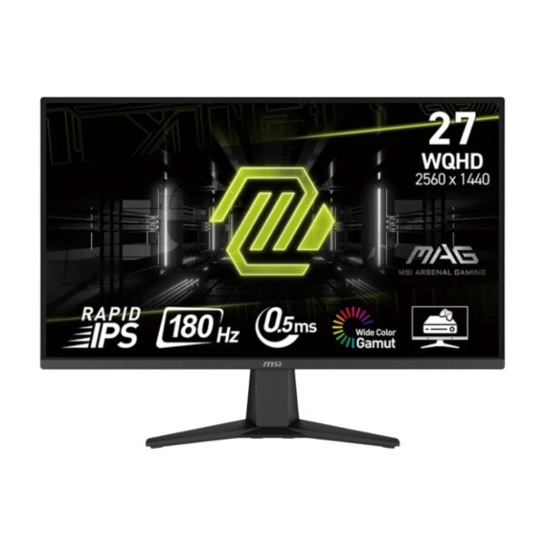 MONITOR GAMER MSI 27P PLANO 2560X1440 0.5MS 180HZ 2XHDMI 1XDP COLOR NEGRO MAG 275QF