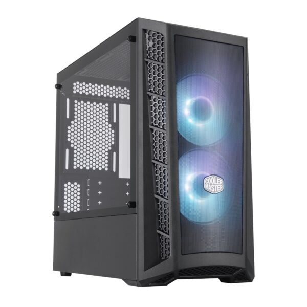 GABINETE COOLER MASTER MINI TORRE MASTERBOXMB311 ARGB CON CONTROLADOR DOBLE VENTILADOR VIDRIO TEMPLA