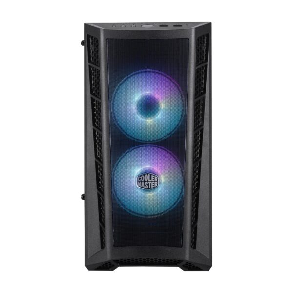GABINETE COOLER MASTER MINI TORRE MASTERBOXMB311 ARGB CON CONTROLADOR DOBLE VENTILADOR VIDRIO TEMPLA - Imagen 2