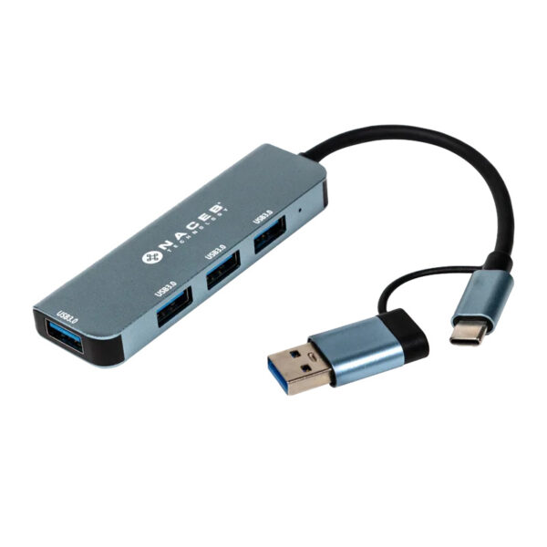 ADAPTADOR NACEB (NA-0126) HUB,CONVERTIDOR TIPO C,4*USB 3.0,1*USB A - Imagen 3