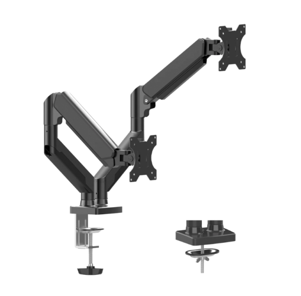 BRAZO DE SOPORTE PARA MONITOR NACEB (NA-0214) NEGRO, MONTAJE DE MESA, P/PANTALLA 10"-32", DOBLE