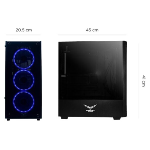 GABINETE NACEB (NA-0603) PLAYER,FULL ATX,SIN FUENTE,2*USB 2.0,1*USB 3.0,3*FAN,CRISTAL TEMP,NEGRO - Imagen 3