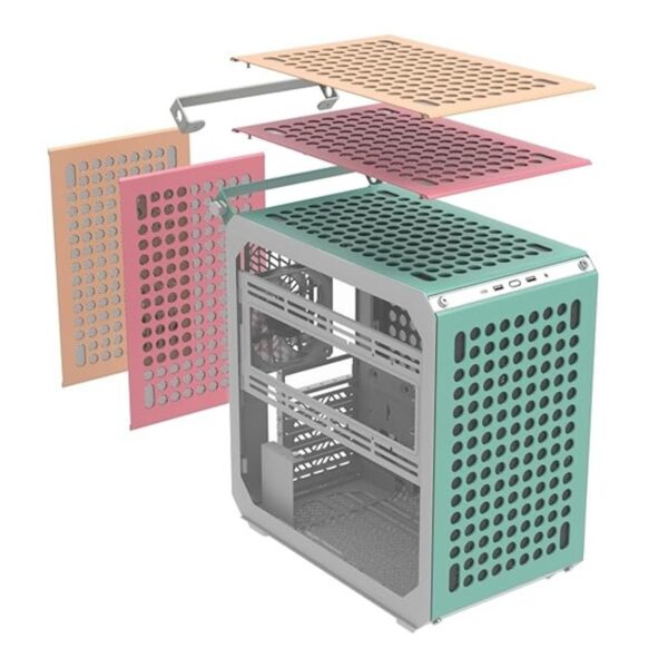 GABINETE COOLER MASTER Q500 QUBE 500 FLATPACK MODULAR MACARON MEDIA TORRE Q500 DGNN S00
