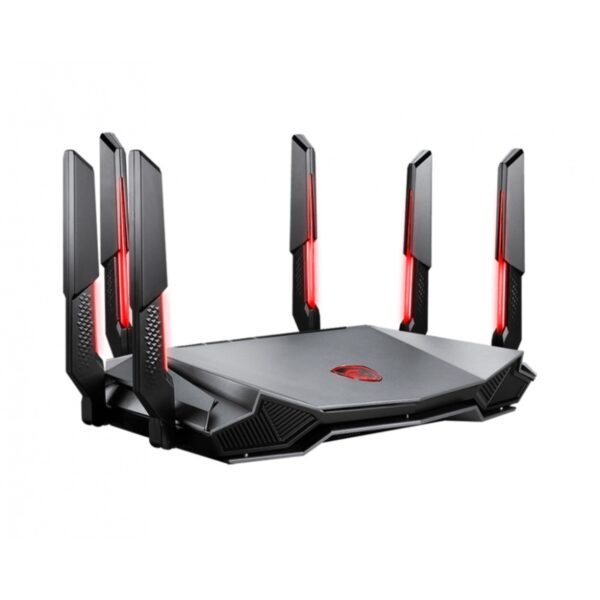 ROUTER MSI (RADIX AXE6600 WIFI 6E TRI-BAND GAMING ROUTER) WIFI6E 6GHZ 6600MBPS 4CORE/1.8GHZ 6ANTENAS - Imagen 2