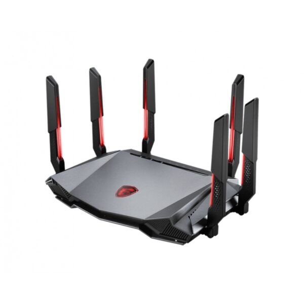 ROUTER MSI (RADIX AXE6600 WIFI 6E TRI-BAND GAMING ROUTER) WIFI6E 6GHZ 6600MBPS 4CORE/1.8GHZ 6ANTENAS - Imagen 4
