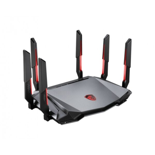 ROUTER MSI (RADIX AXE6600 WIFI 6E TRI-BAND GAMING ROUTER) WIFI6E 6GHZ 6600MBPS 4CORE/1.8GHZ 6ANTENAS - Imagen 5