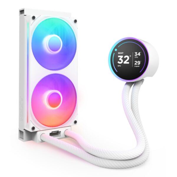 ELIQ NZXT KRAKEN ELITE 240 V2 RGB WHITE 240MM CON PANTALLA LED - Imagen 2