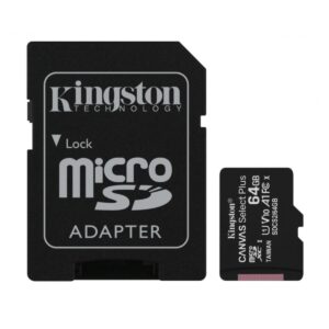 MEMORIA MICROSD SDXC KINGSTON 64GB (SDCS2/64GB) CANVAS SELECT PLUS, CLASE 10 C/ADAPTADOR