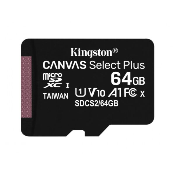 MEMORIA MICROSD SDXC KINGSTON 64GB (SDCS2/64GB) CANVAS SELECT PLUS, CLASE 10 C/ADAPTADOR - Imagen 2