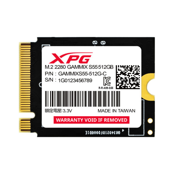 SSD INTERNO ADATA XPG GAMMIX S55 512GB M.2 2230 PCIE GEN4X4 5.000 Y 3.700 MBs SGAMMIXS55 512G C