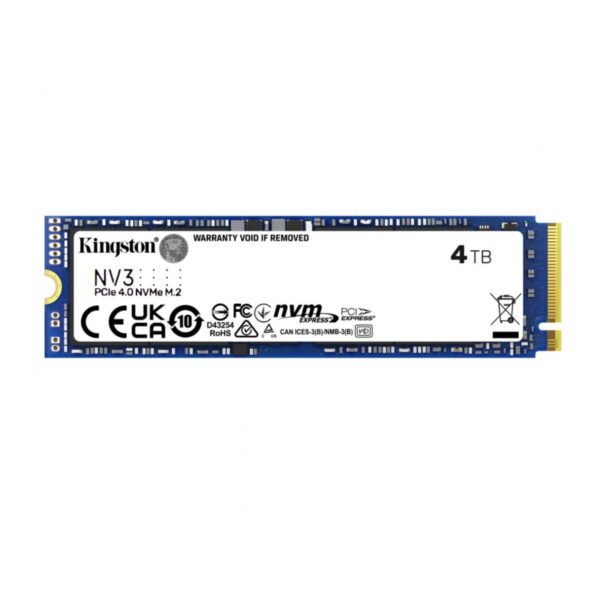 SSD INTERNO KINGSTON 4000G RENDIMIENTO PCIE NV3 M.2 2280 GEN 4 X 4 SNV3S 4000G
