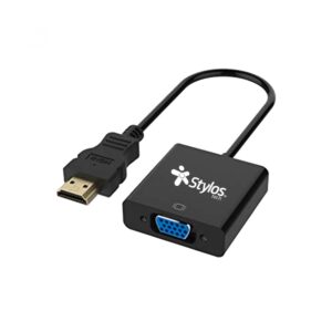 ADAPTADOR STYLOS (STACHV1B) HDMI MACHO A VGA HEMBRA, NEGRO