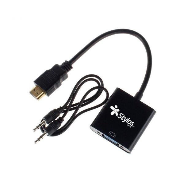 ADAPTADOR STYLOS (STACHV1B) HDMI MACHO A VGA HEMBRA, NEGRO - Imagen 3