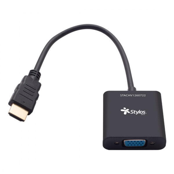 ADAPTADOR STYLOS (STACHV1B) HDMI MACHO A VGA HEMBRA, NEGRO - Imagen 2