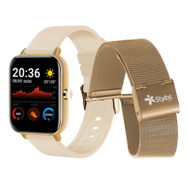 SMARTWATCH STYLOS (STASWM3CD) SW2, PANTALLA 1.69", ANDROID/IOS, BLUETOOTH 4.0,CORREA METALICA,DORADO - Imagen 4