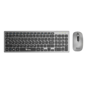 KIT TECLADO Y MOUSE INALAMBRICO STYLOS (STPKTM6G) 96 TECLAS, MOUSE 5 BOTONES, 1600DPI, NEGRO/GRIS