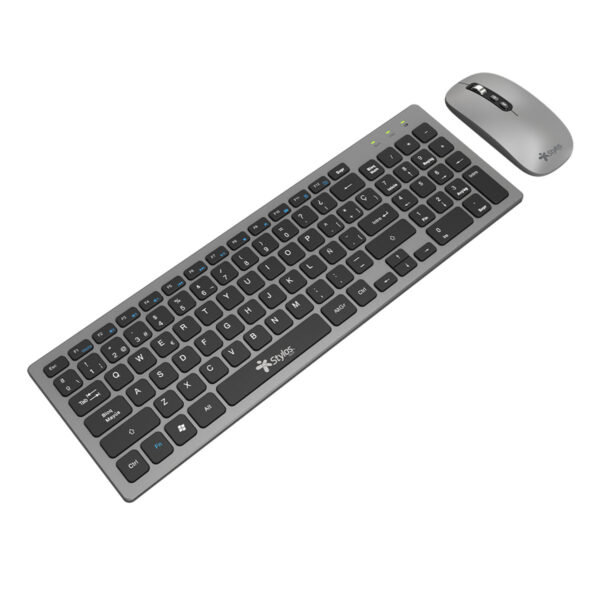 KIT TECLADO Y MOUSE INALAMBRICO STYLOS (STPKTM6G) 96 TECLAS, MOUSE 5 BOTONES, 1600DPI, NEGRO/GRIS - Imagen 2