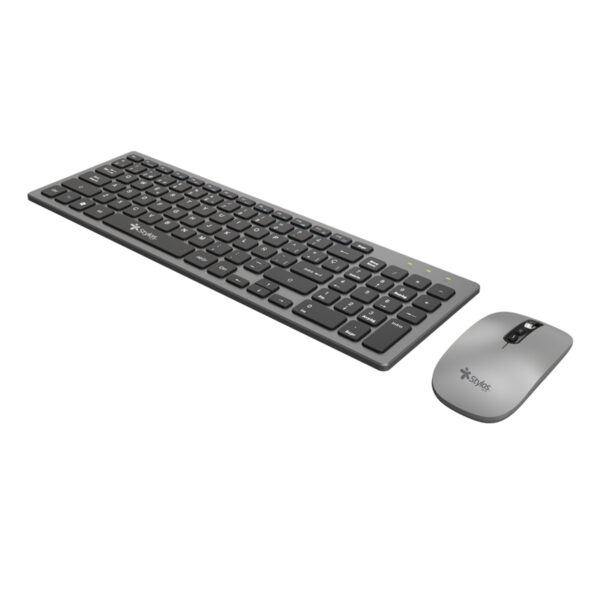 KIT TECLADO Y MOUSE INALAMBRICO STYLOS (STPKTM6G) 96 TECLAS, MOUSE 5 BOTONES, 1600DPI, NEGRO/GRIS - Imagen 4
