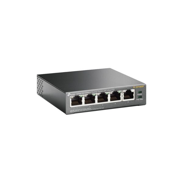 SWITCH TP-LINK (TL-SF1005P) ESCRITORIO, 5X ETHERNET, 1 GBPS,2000 ENTRADAS,NO ADMINISTRABLE,4X POE+ - Imagen 3