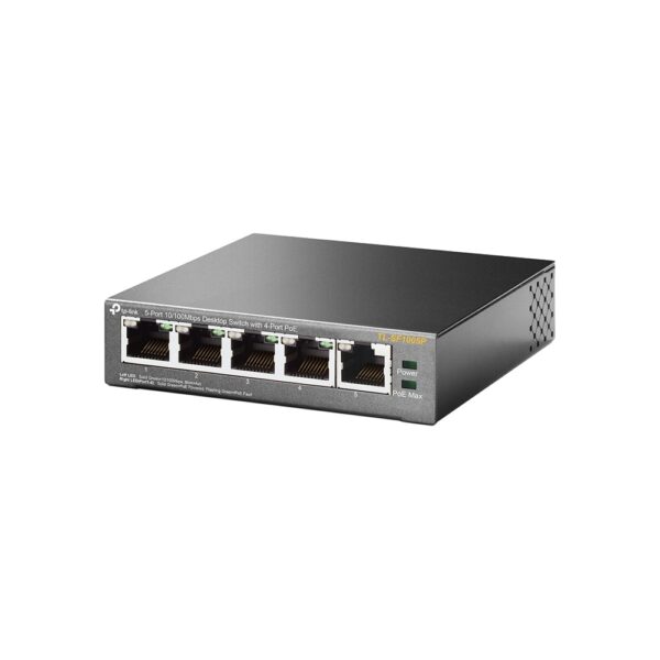 SWITCH TP-LINK (TL-SF1005P) ESCRITORIO, 5X ETHERNET, 1 GBPS,2000 ENTRADAS,NO ADMINISTRABLE,4X POE+ - Imagen 2