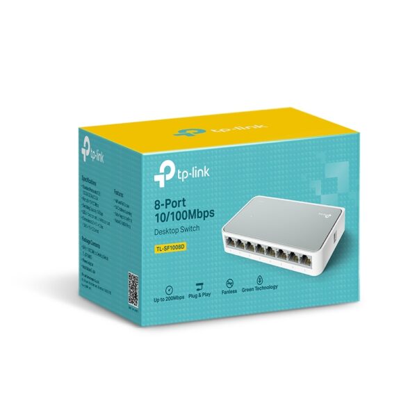 SWITCH TP-LINK (TL-SF1008D) ESCRITORIO, 8X ETHERNET, 10 GBPS, 1000 ENTRADAS, NO ADMINISTRABLE - Imagen 3
