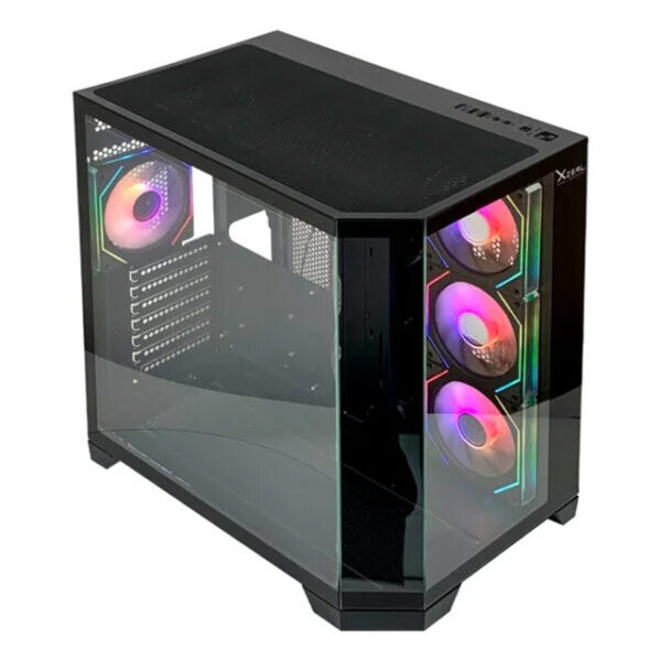 GABINETE XZEAL (XZGAXT1B) X-TRON,MICRO ATX,CRISTAL+METAL, 4*VENT ARGB,USB 3.0,SIN FUENTE,NEGRO - Imagen 2